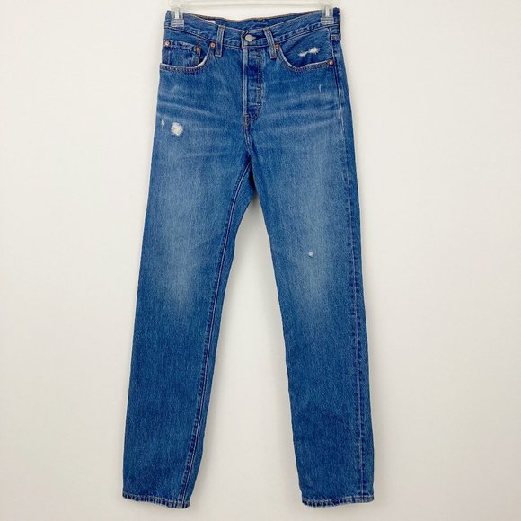 Levi's 501 Straight Leg Jeans Size 26 x 32 Oxnard Athens Button Fly 100% Cotton - Picture 2 of 15